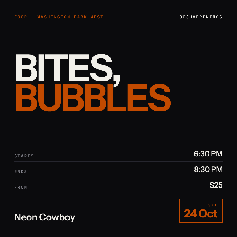 Bites, Bubbles, & Boutique Shopping Experience at Neon Cowboy Cafe at Neon Cowboy, Washington Park West