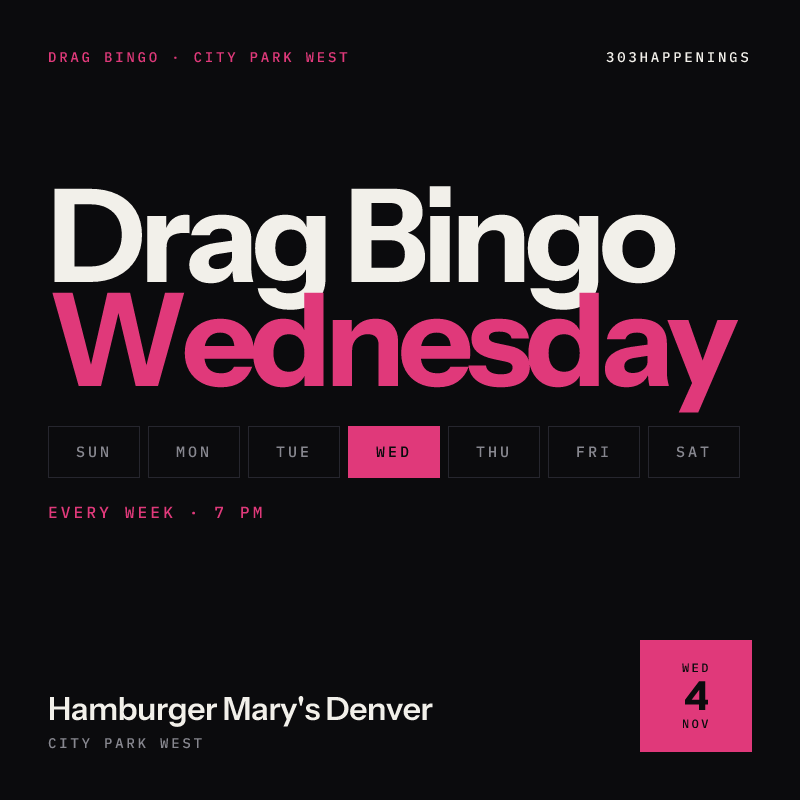 Drag Bingo Wednesday at Hamburger Mary's