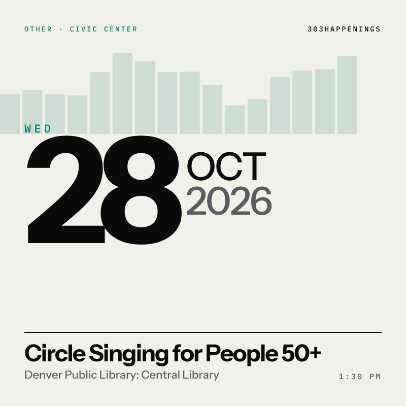 Circle Singing for People 50 at Denver Public Library: Central Library, Civic Center