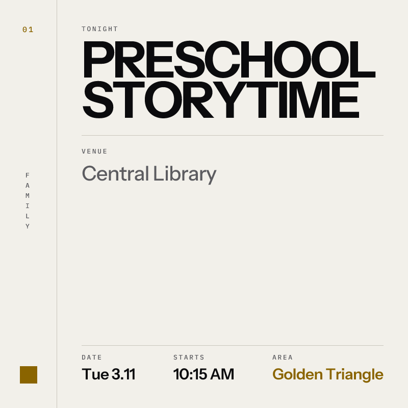 Preschool Storytime at Central Library, Golden Triangle